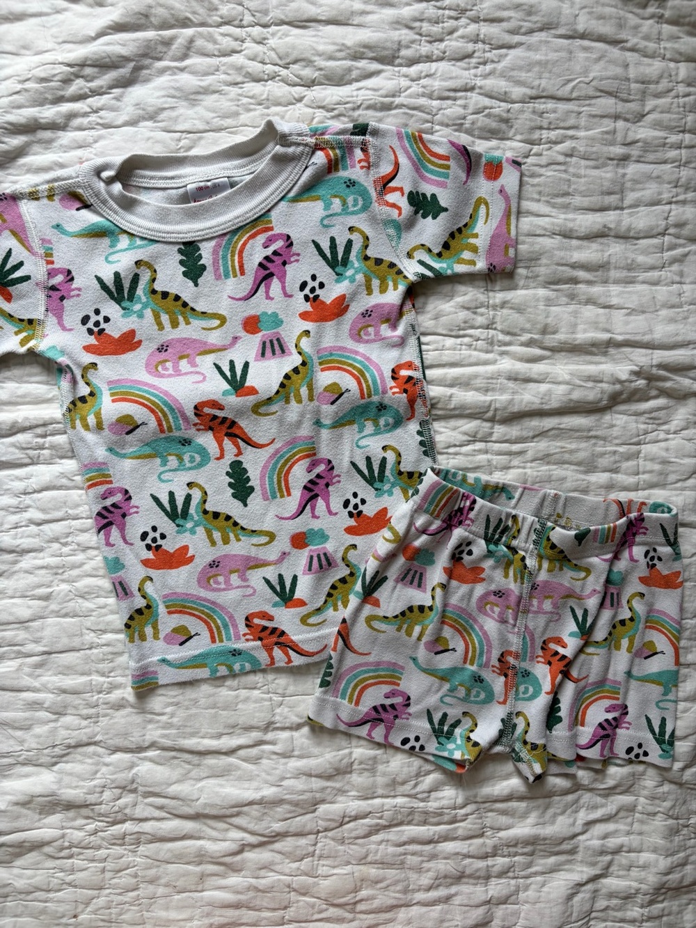 Hanna Andersson Dinosaur and Rainbow 2-piece Pajama Set, 4 years